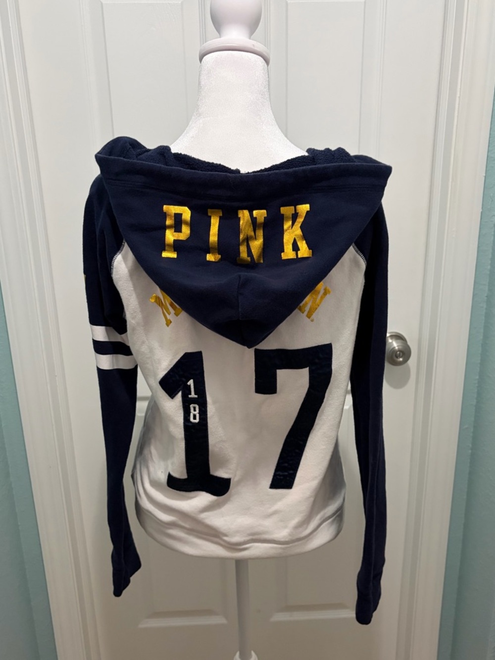 RARE PINK Victoria's Secret University of Michigan Zip Hoodie - Women’s Small
